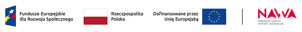 Logo Funduszy Europejskich, logo Rzeczpospolitej Polskiej, Logo Unii Europejskiej, Logo NAWA