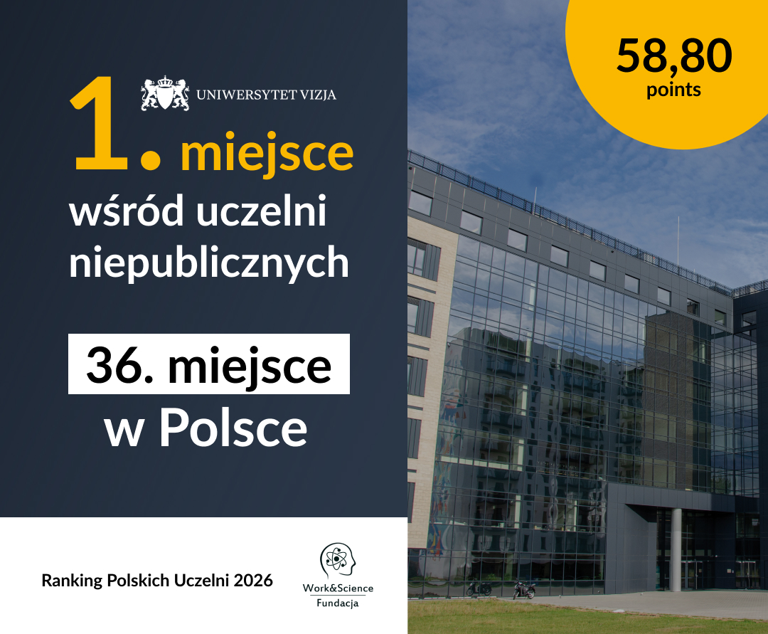 Uniwersytet VIZJA liderem wśród uczelni niepublicznych w Rankingu Polskich Uczelni 2026